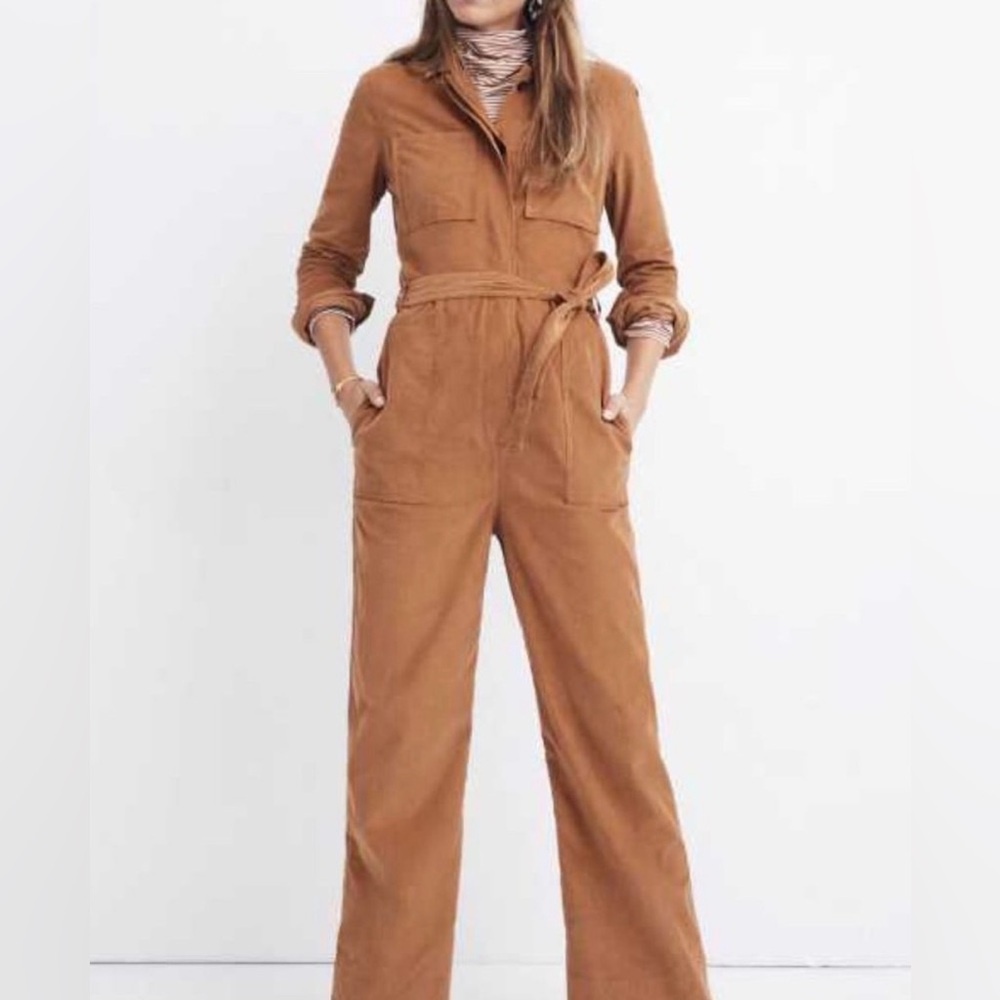 MADEWELL Corduroy Belted Jumsuit- Terracotta (size 2)